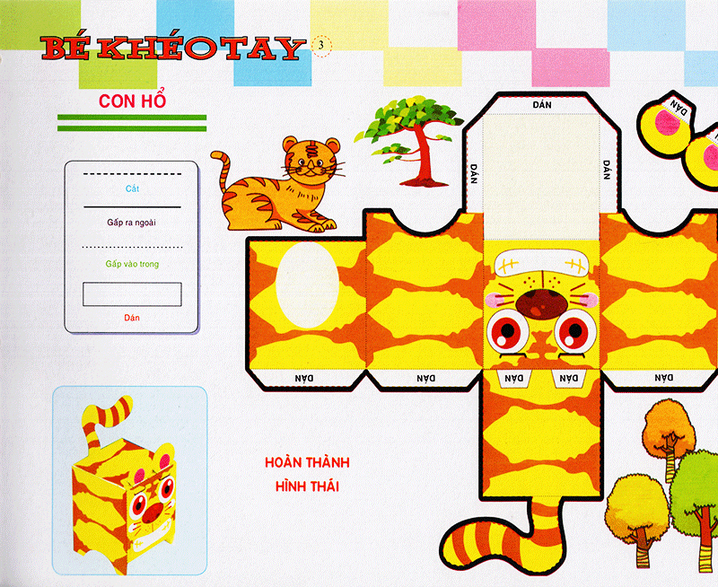 bé khéo tay - cắt và dán hình 3d - khu hứng thú