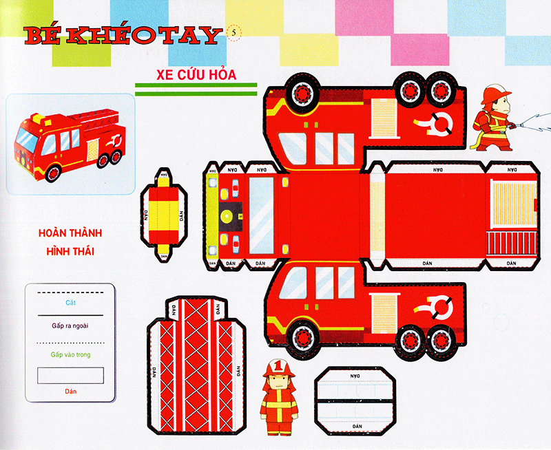 bé khéo tay - cắt và dán hình 3d - khu hứng thú