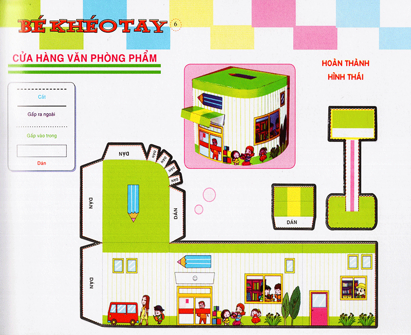 bé khéo tay - cắt và dán hình 3d - khu hứng thú