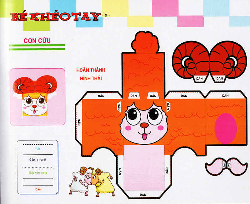 bé khéo tay - cắt và dán hình 3d - khu hứng thú