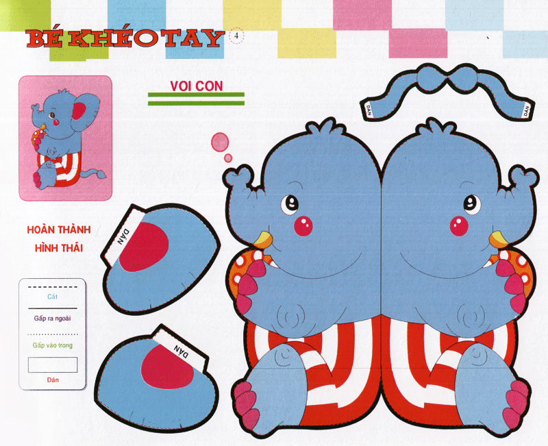 bé khéo tay - cắt và dán hình 3d - thế giới sáng tạo