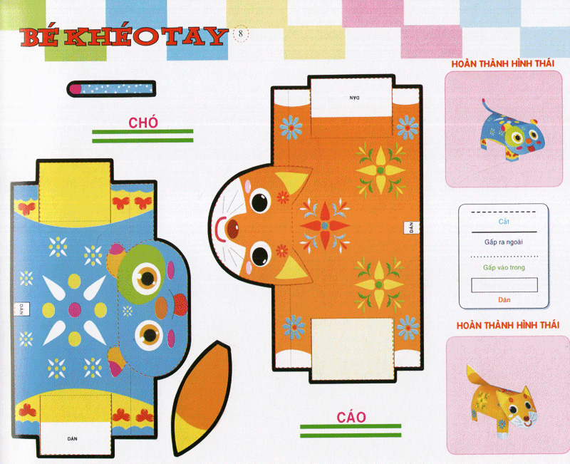 bé khéo tay - cắt và dán hình 3d - thế giới sáng tạo
