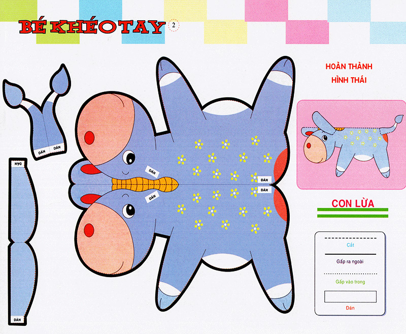 bé khéo tay - cắt và dán hình 3d - vườn mơ ước