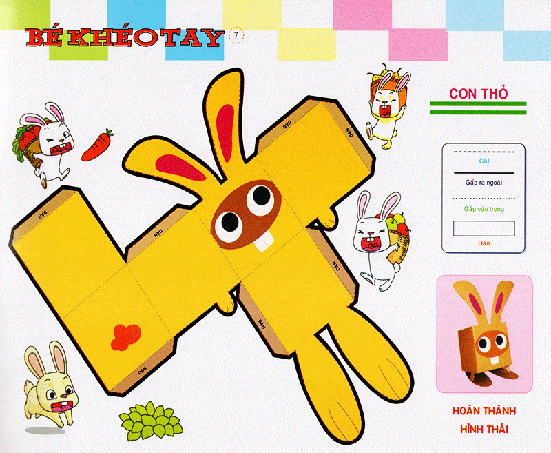 bé khéo tay - cắt và dán hình 3d - vườn mơ ước