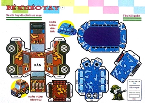 bé khéo tay - xe quân sự