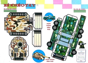 bé khéo tay - xe quân sự