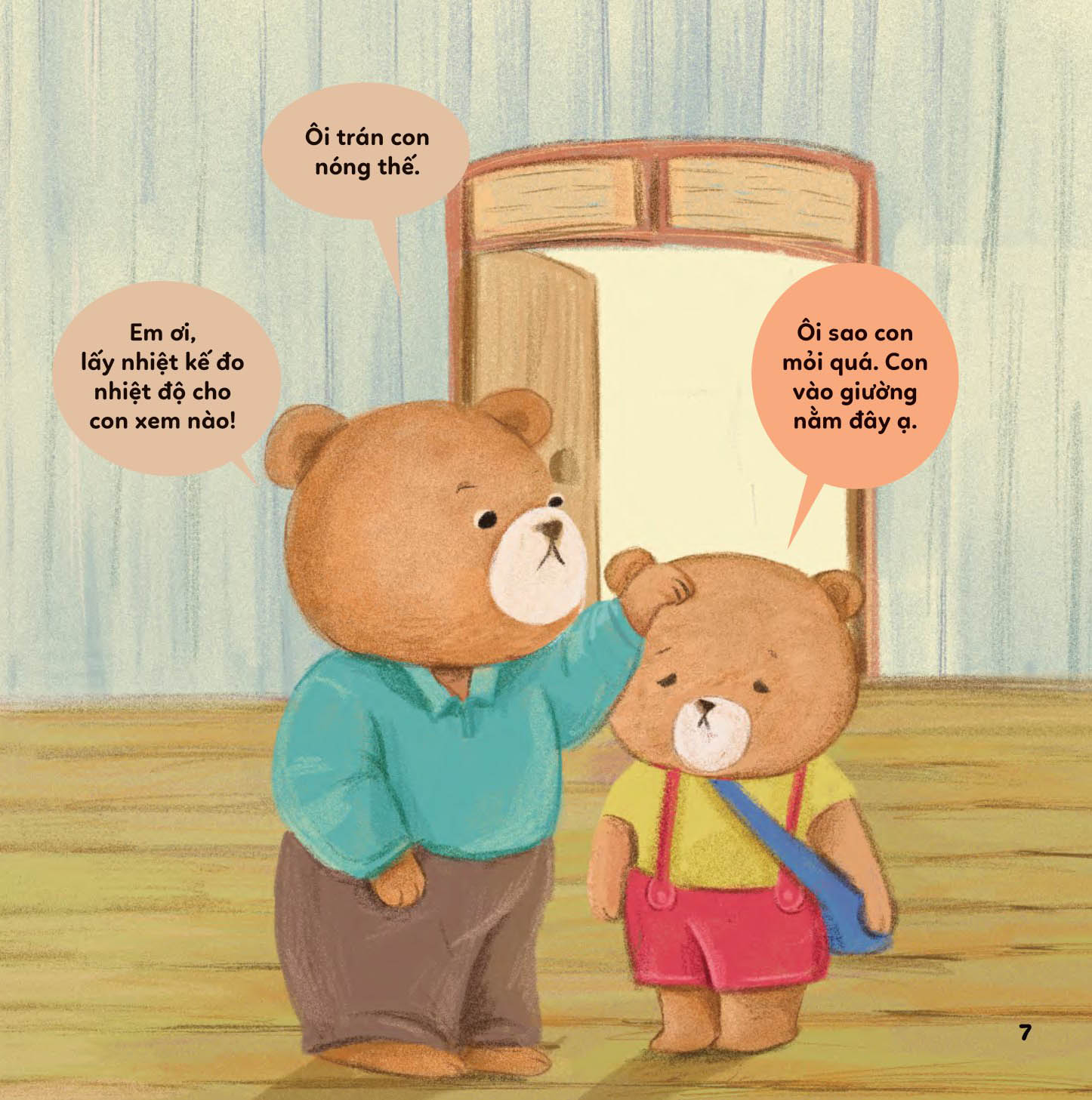 bé khỏe bé vui - không sợ bệnh viện - gấu nâu sốt cao