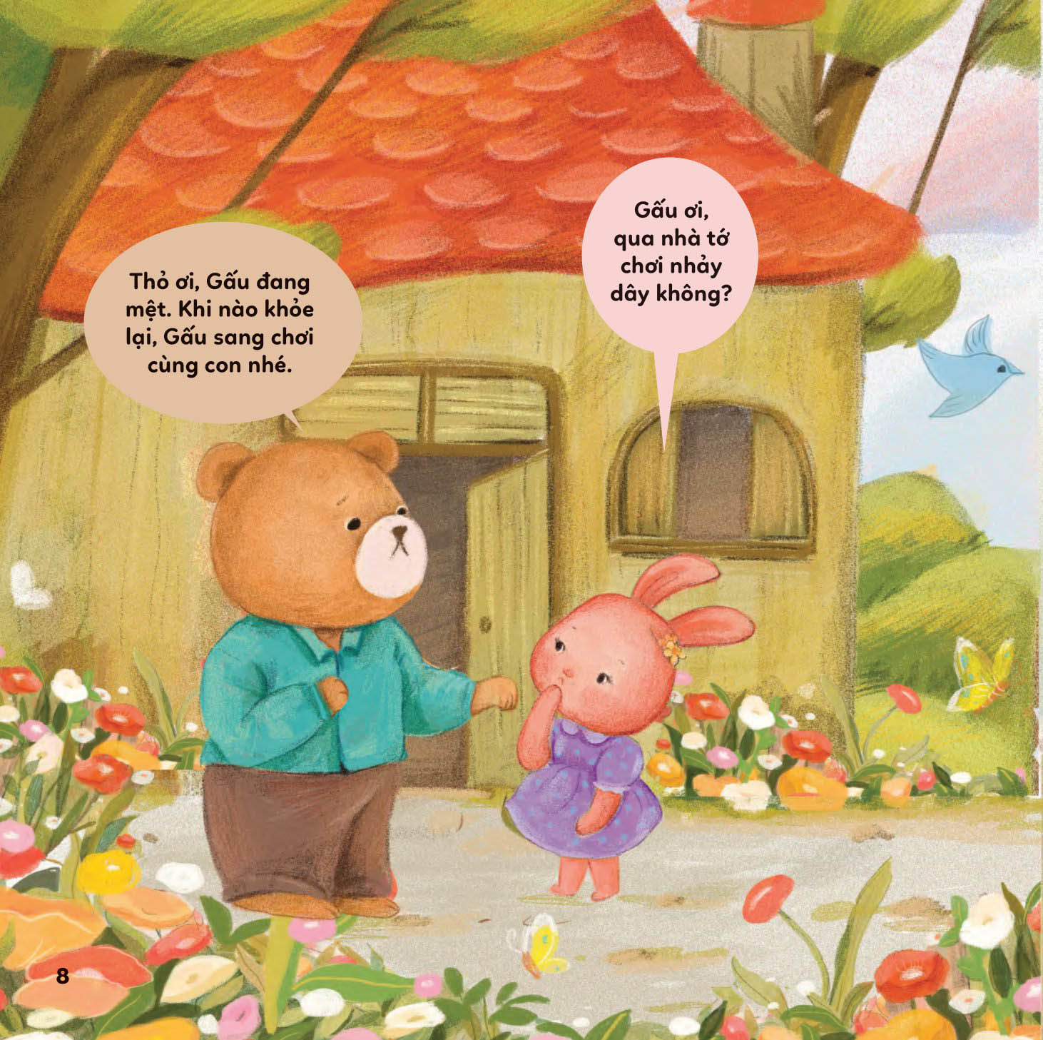 bé khỏe bé vui - không sợ bệnh viện - gấu nâu sốt cao