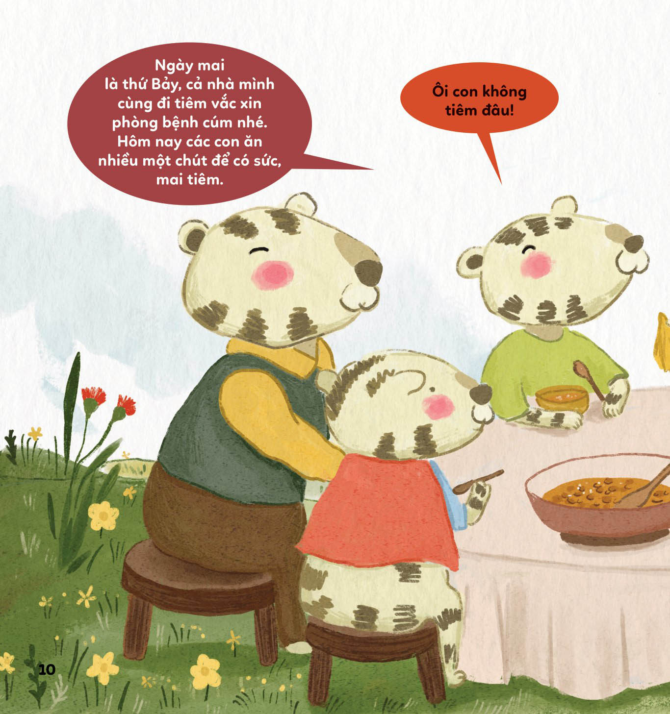 bé khỏe bé vui - không sợ bệnh viện - hổ vằn đi tiêm chủng