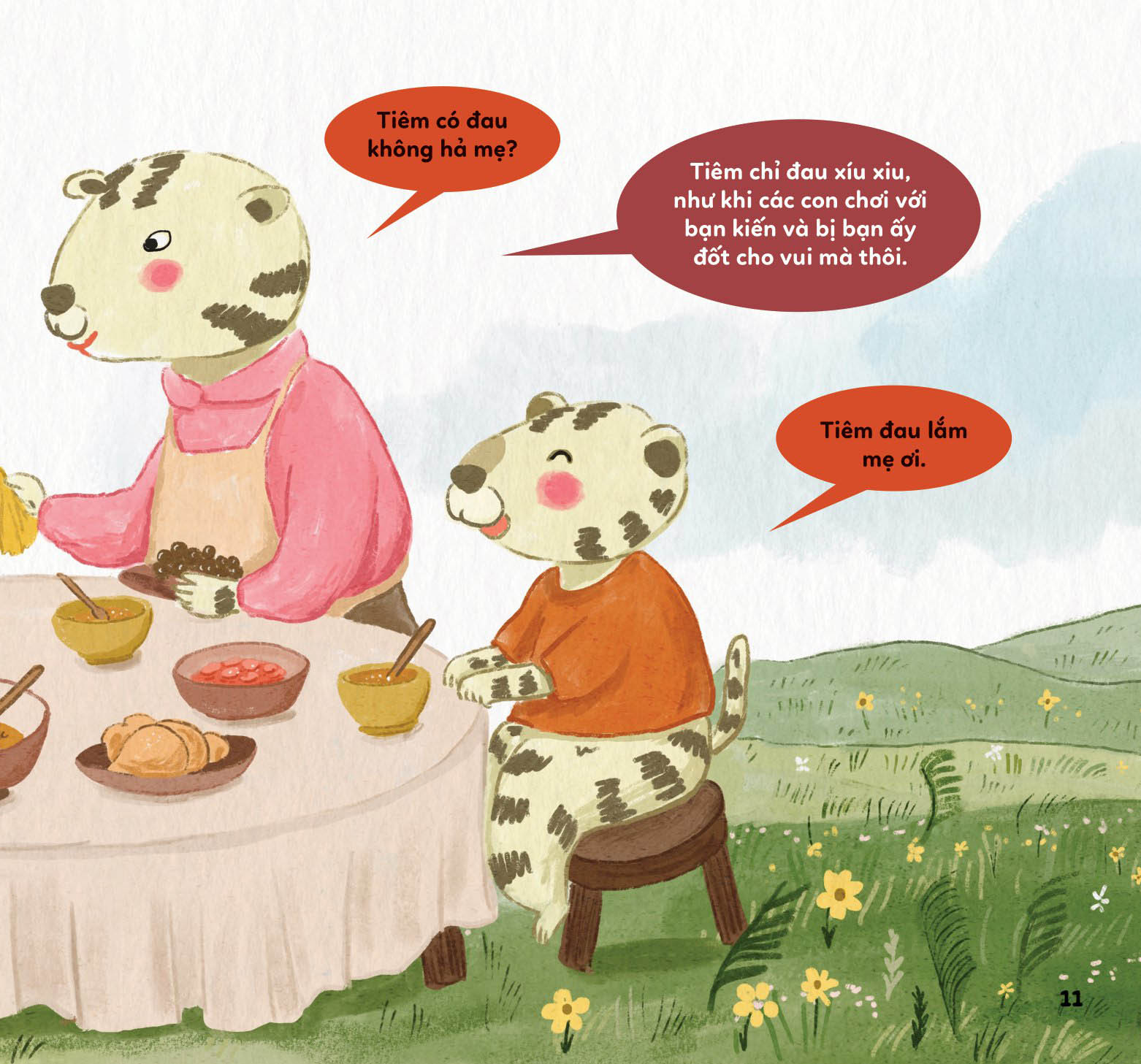 bé khỏe bé vui - không sợ bệnh viện - hổ vằn đi tiêm chủng