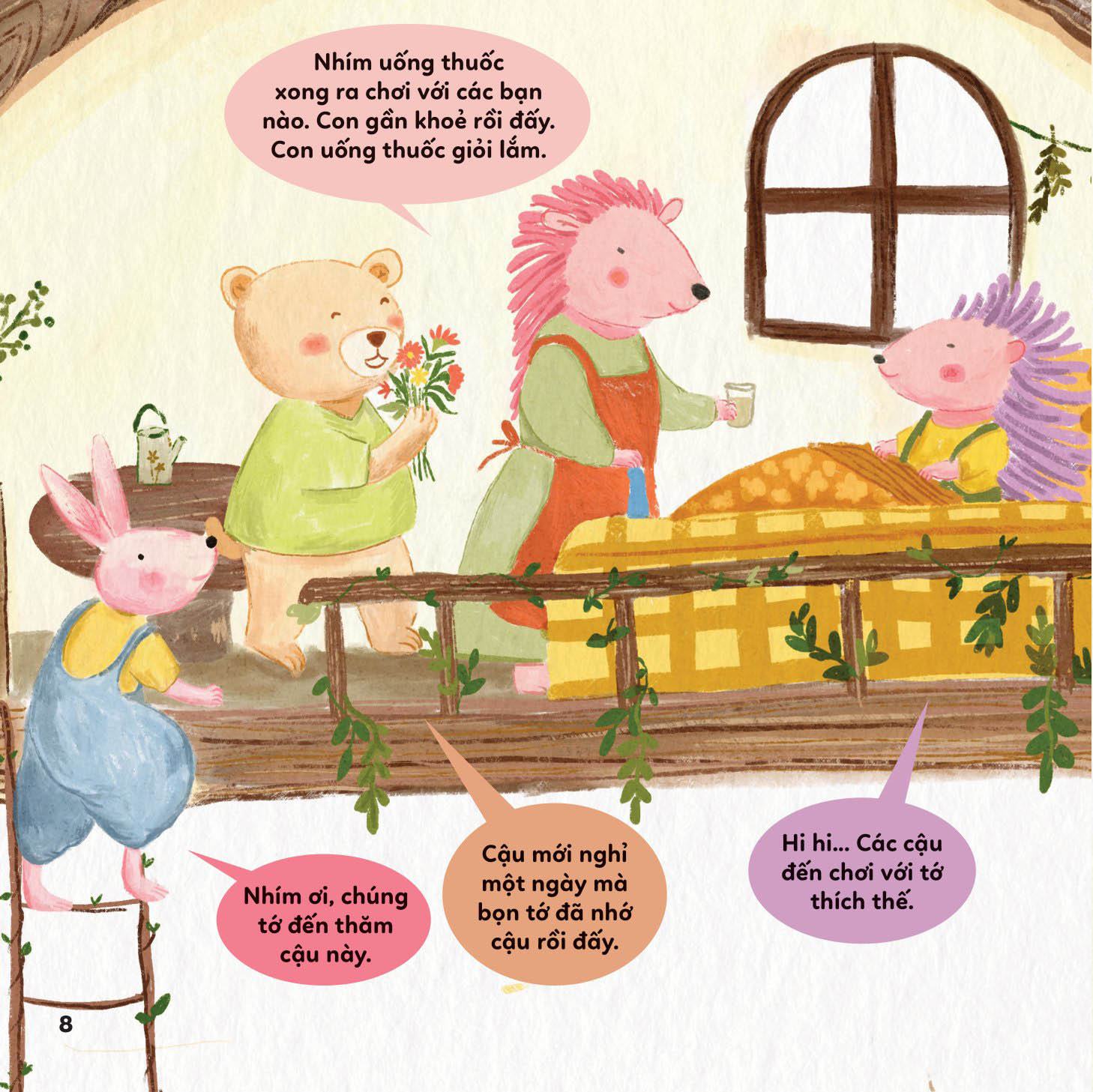 bé khỏe bé vui - không sợ bệnh viện - nhím tím uống thuốc siêu giỏi