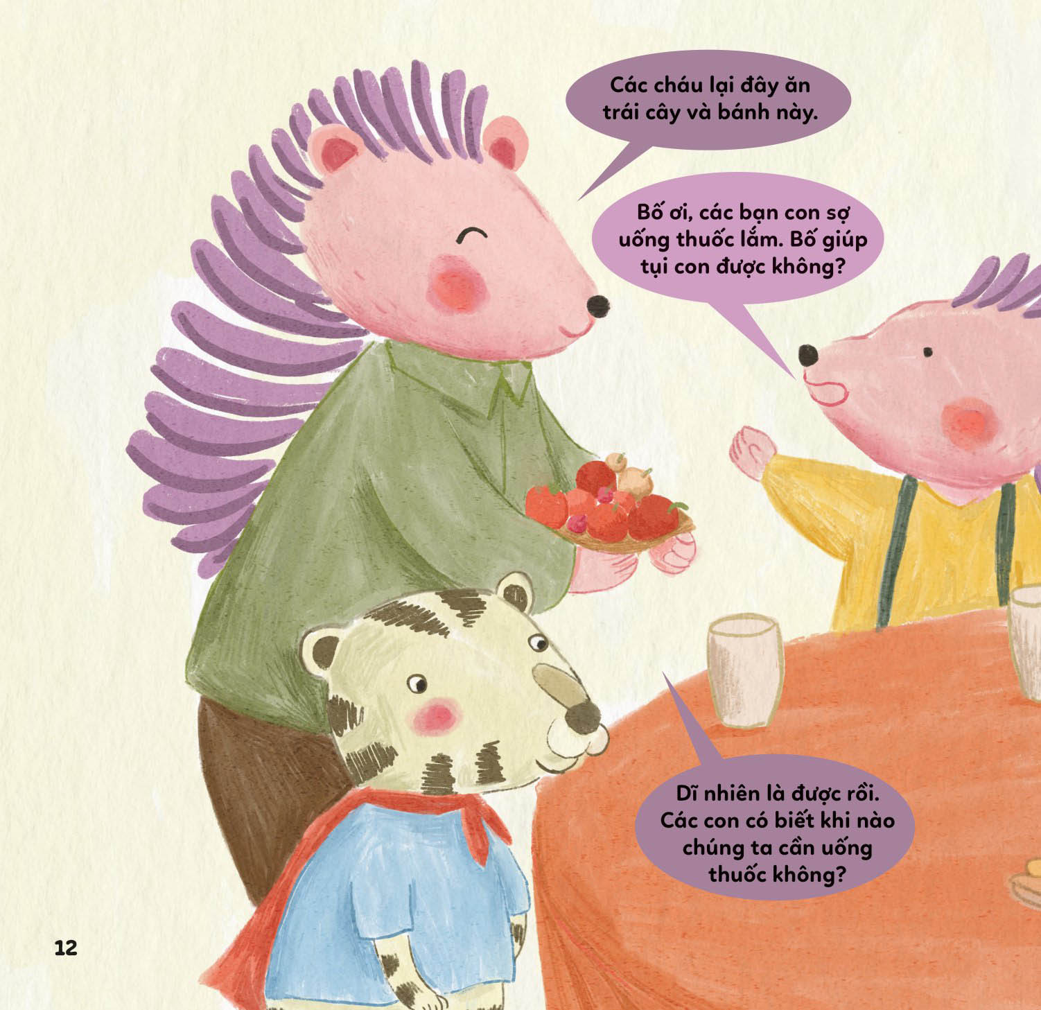 bé khỏe bé vui - không sợ bệnh viện - nhím tím uống thuốc siêu giỏi