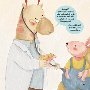 bé khỏe bé vui - không sợ bệnh viện - thỏ hồng viêm họng