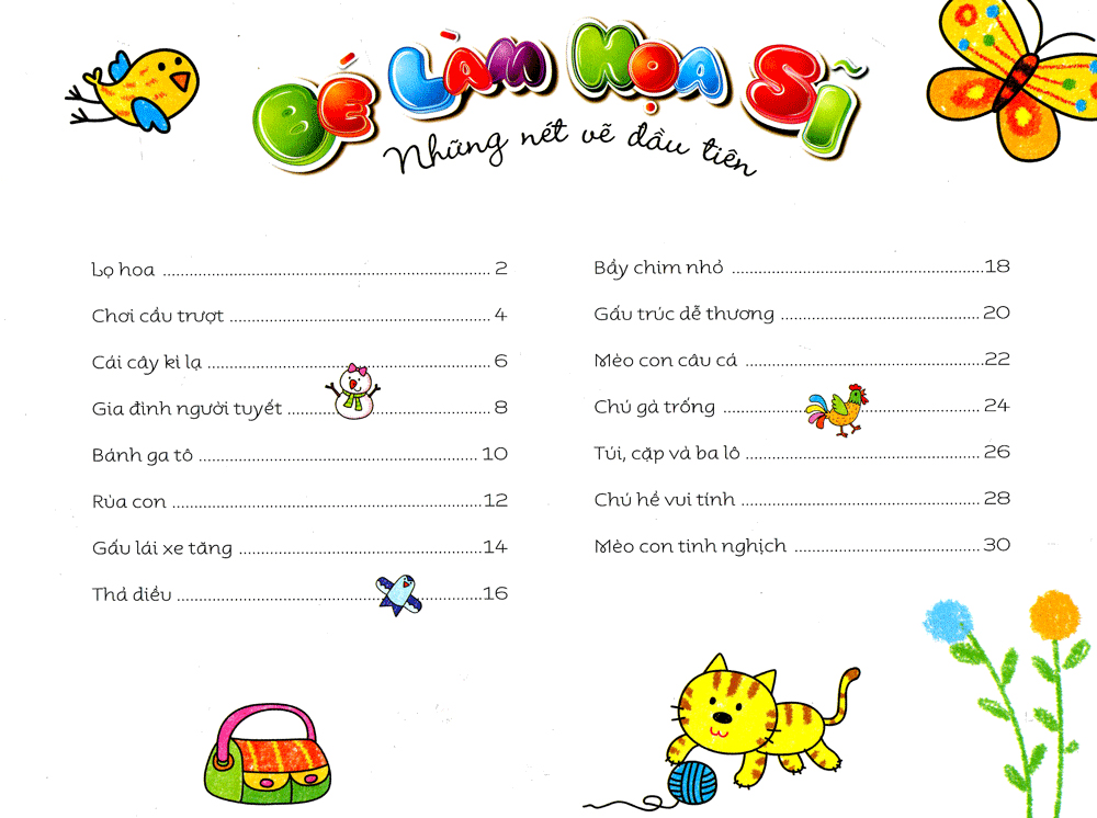 bé làm họa sĩ - những nét vẽ đầu tiên - 5~6 tuổi - tập a