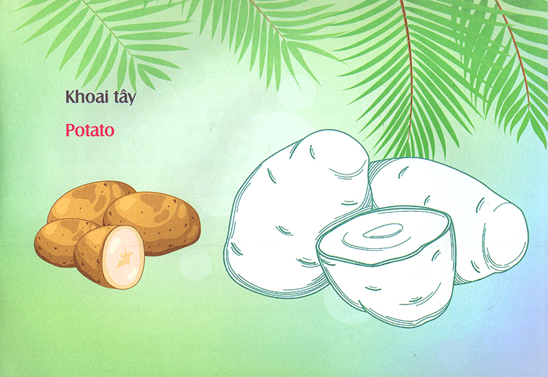 bé làm quen môi trường - rau củ