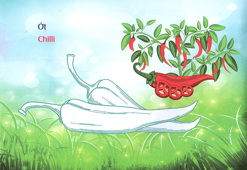 bé làm quen môi trường - rau củ