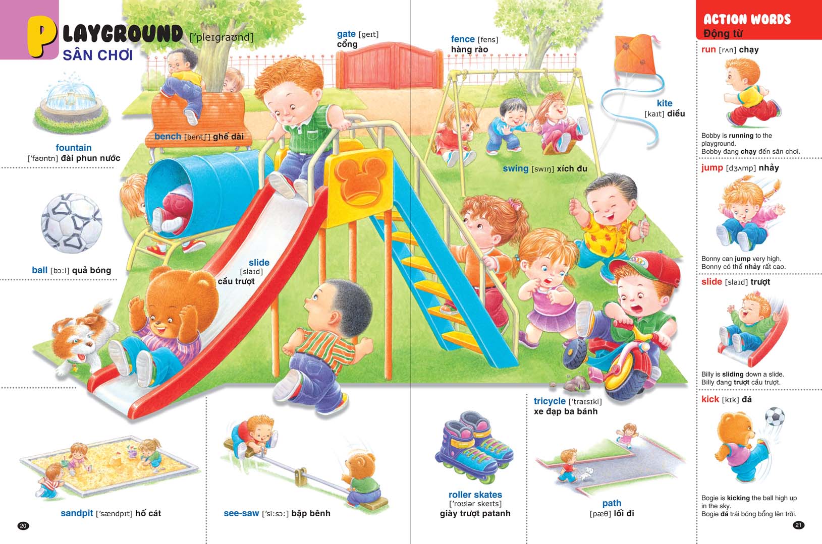 bé làm quen với tiếng anh - gấu bogie học từ