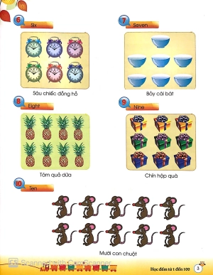 bé làm quen với toán - học đếm từ 1 đến 100 (tái bản 2019)