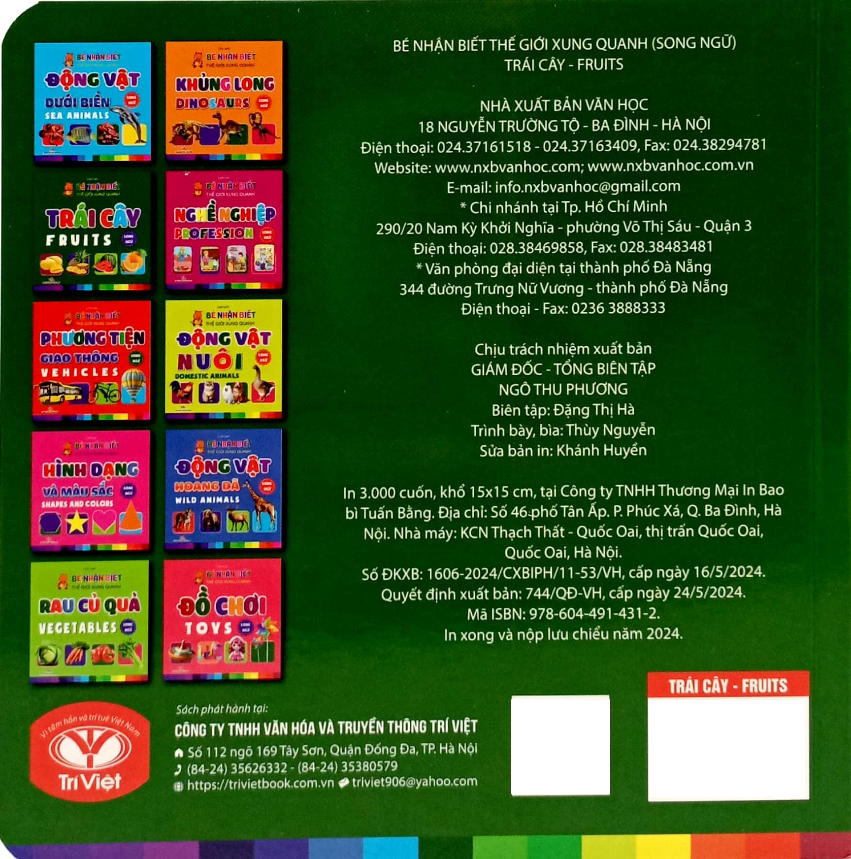 bé nhận biết thế giới xung quanh - trái cây - fruits