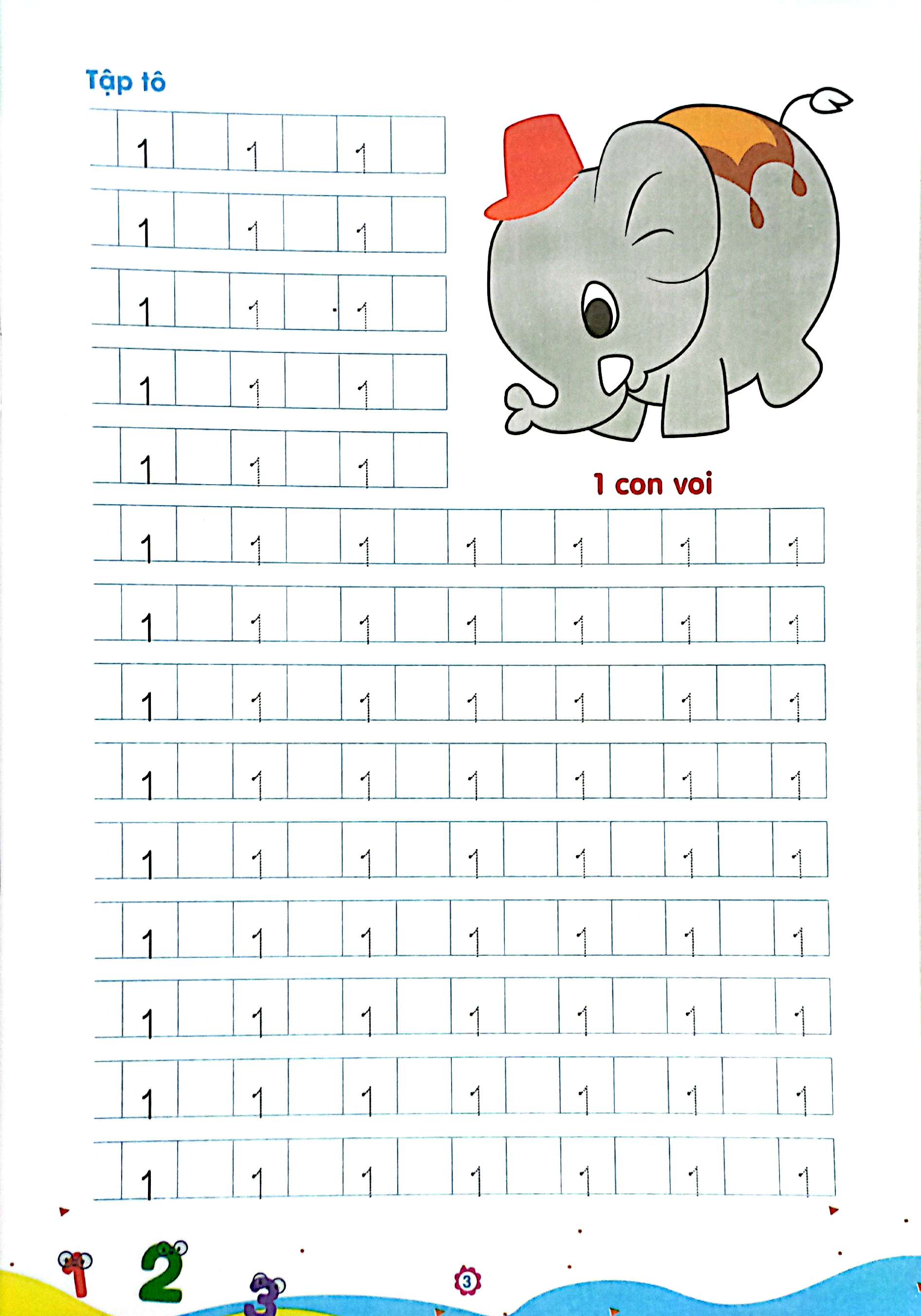 bé sẵn sàng vào lớp một: tập tô số (luyện viết theo chương trình mới) (dành cho trẻ 5-6 tuổi)