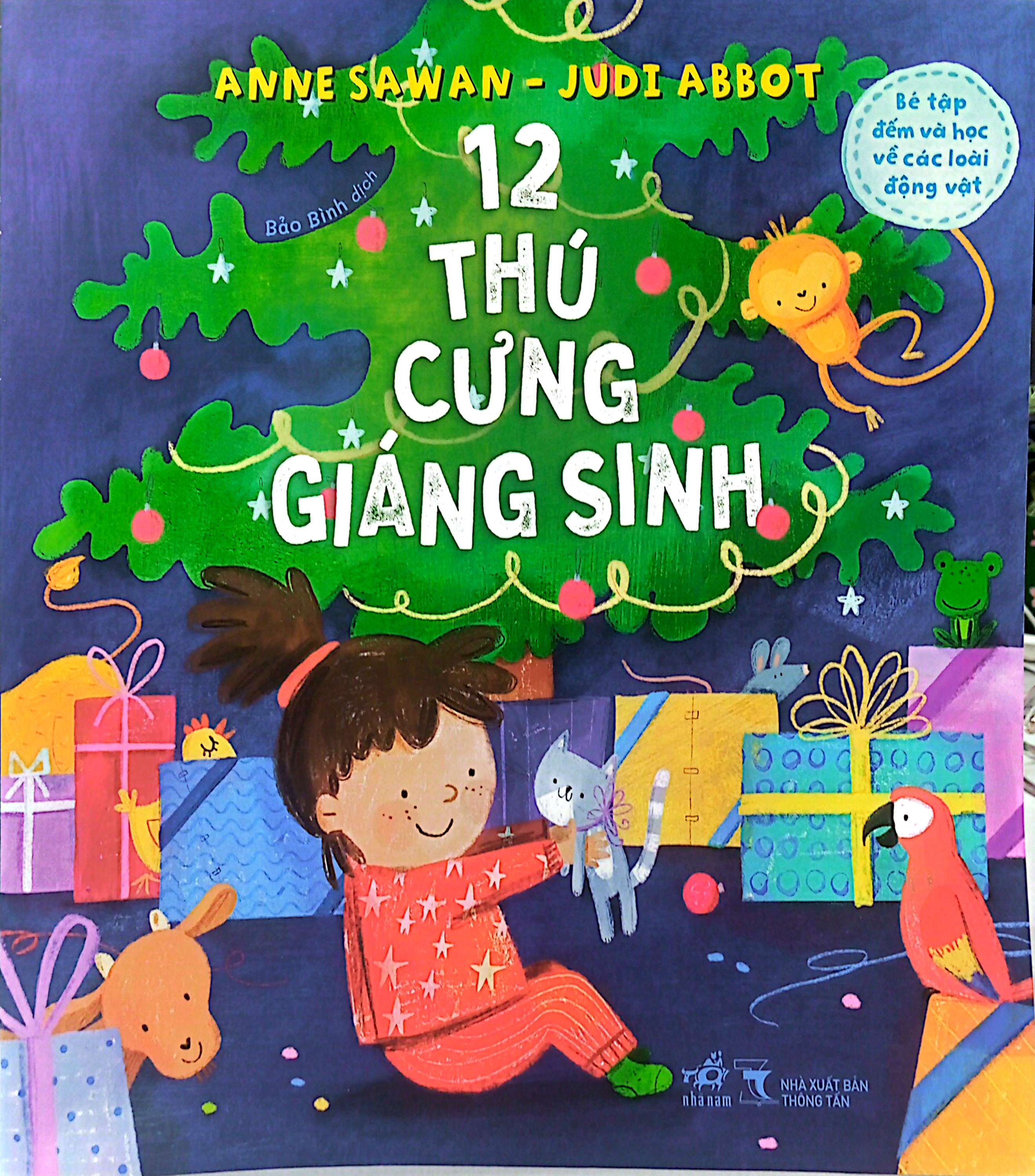 bé tập đếm và học về các loài động vật - 12 thú cưng giáng sinh