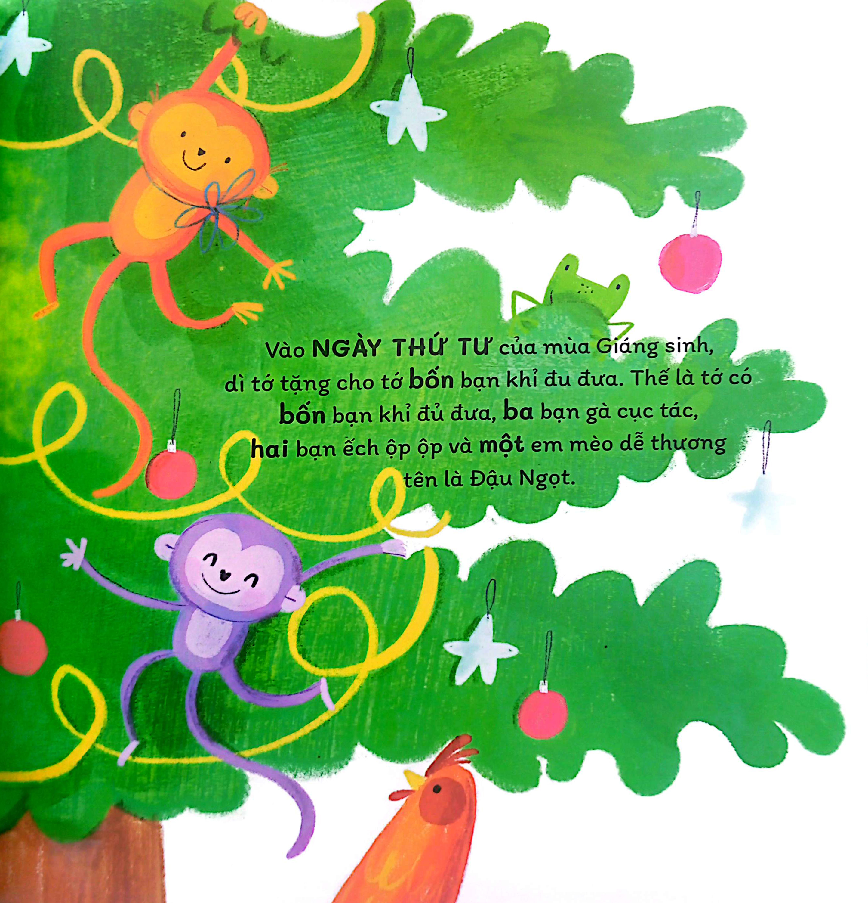 bé tập đếm và học về các loài động vật - 12 thú cưng giáng sinh