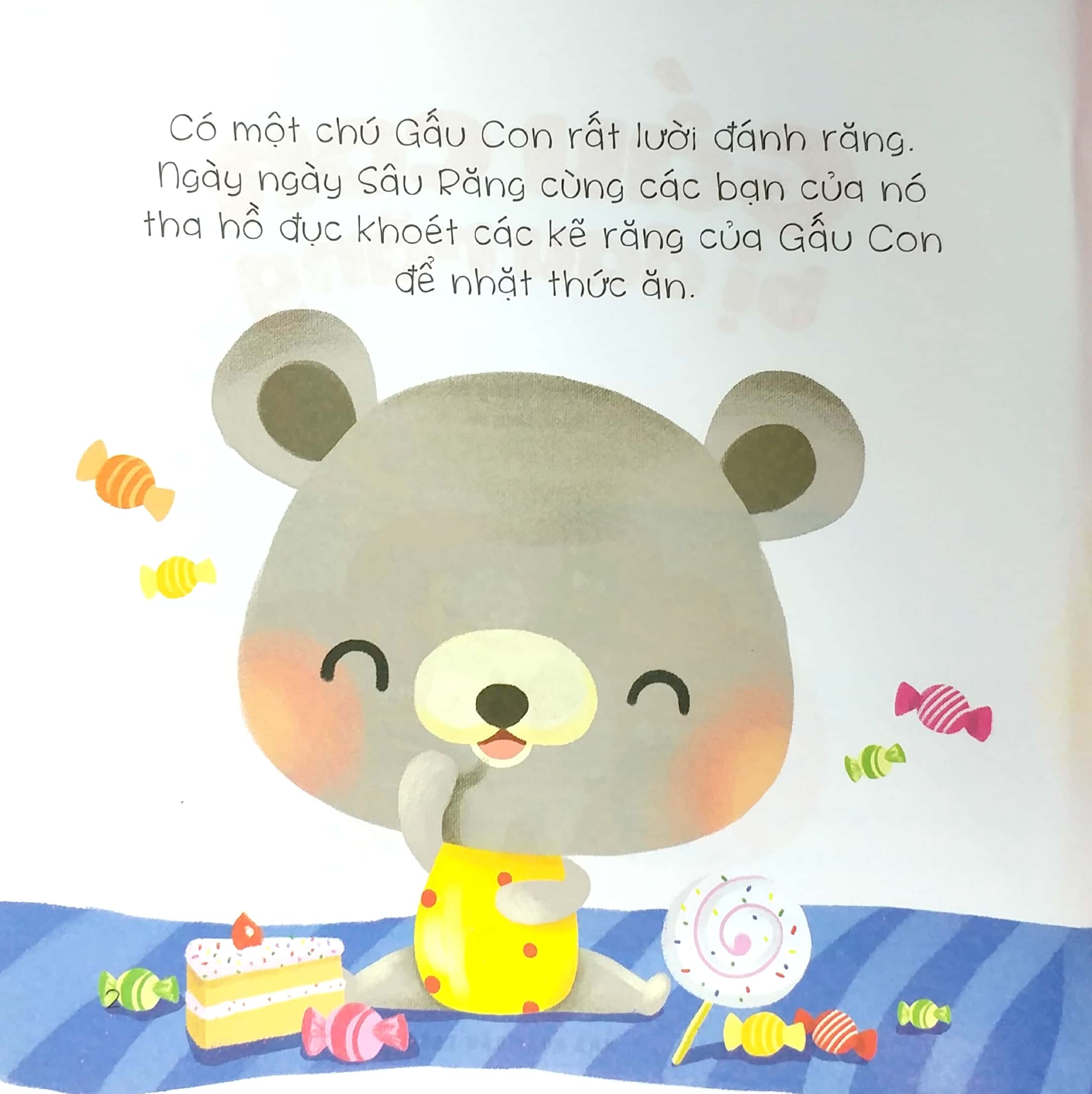 bé tập kể chuyện - gấu con bị đau răng (tái bản 2022)