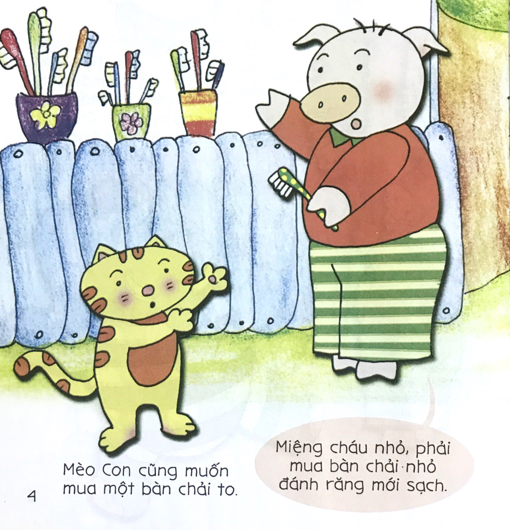bé tập kể chuyện - mèo con đánh răng (tái bản 2022)