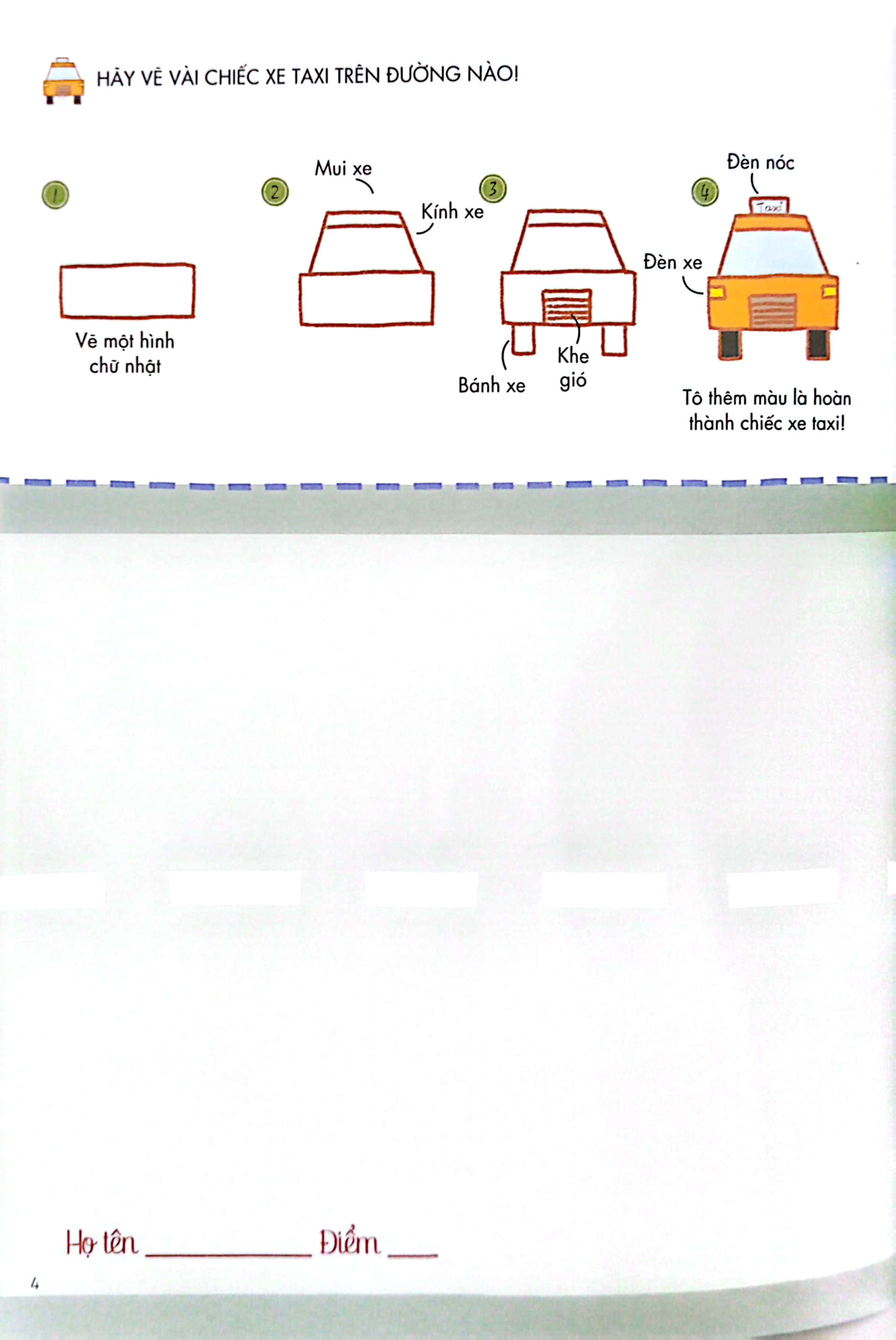 bé tập làm họa sĩ - tập vẽ phương tiện giao thông
