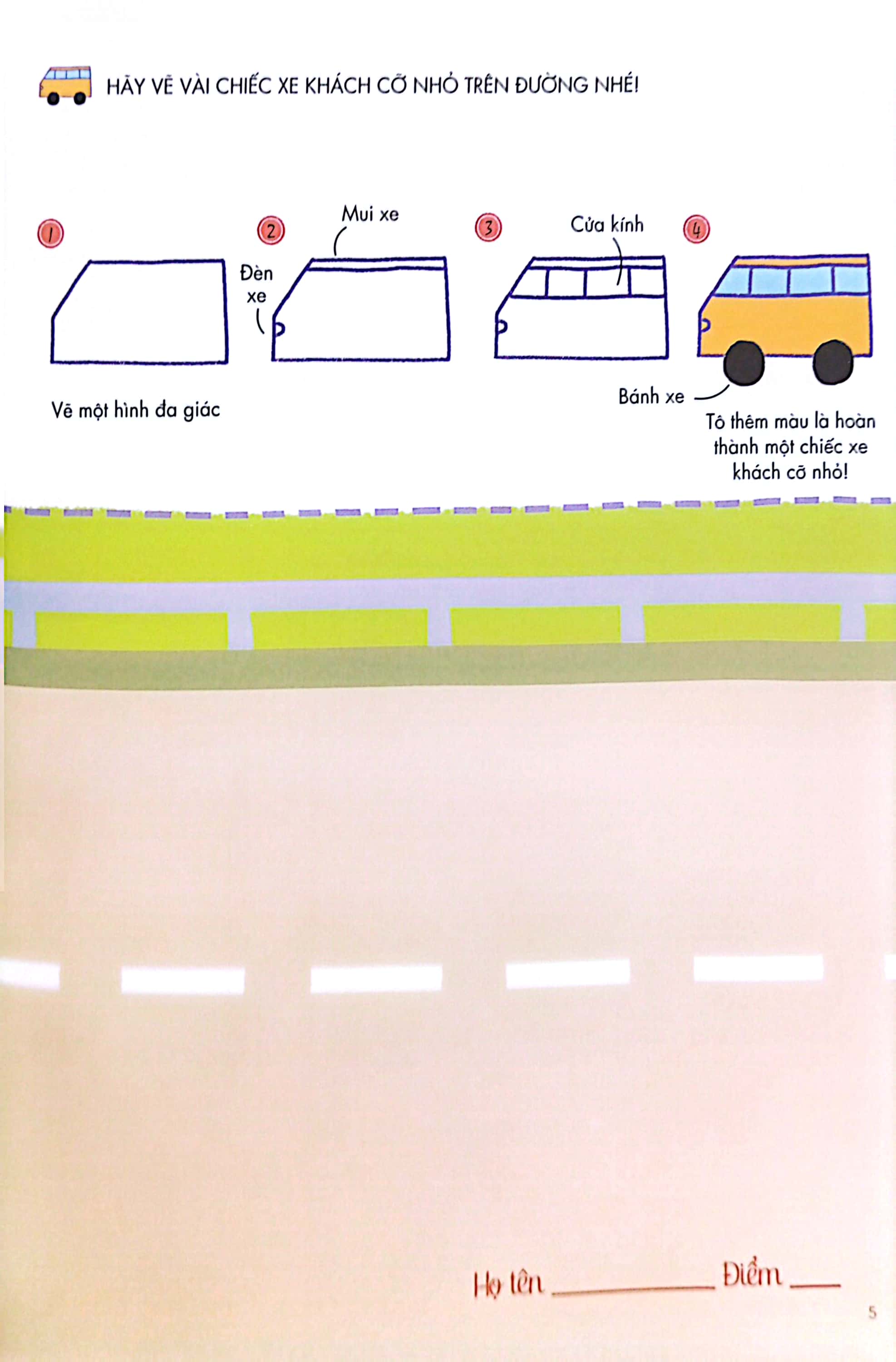 bé tập làm họa sĩ - tập vẽ phương tiện giao thông