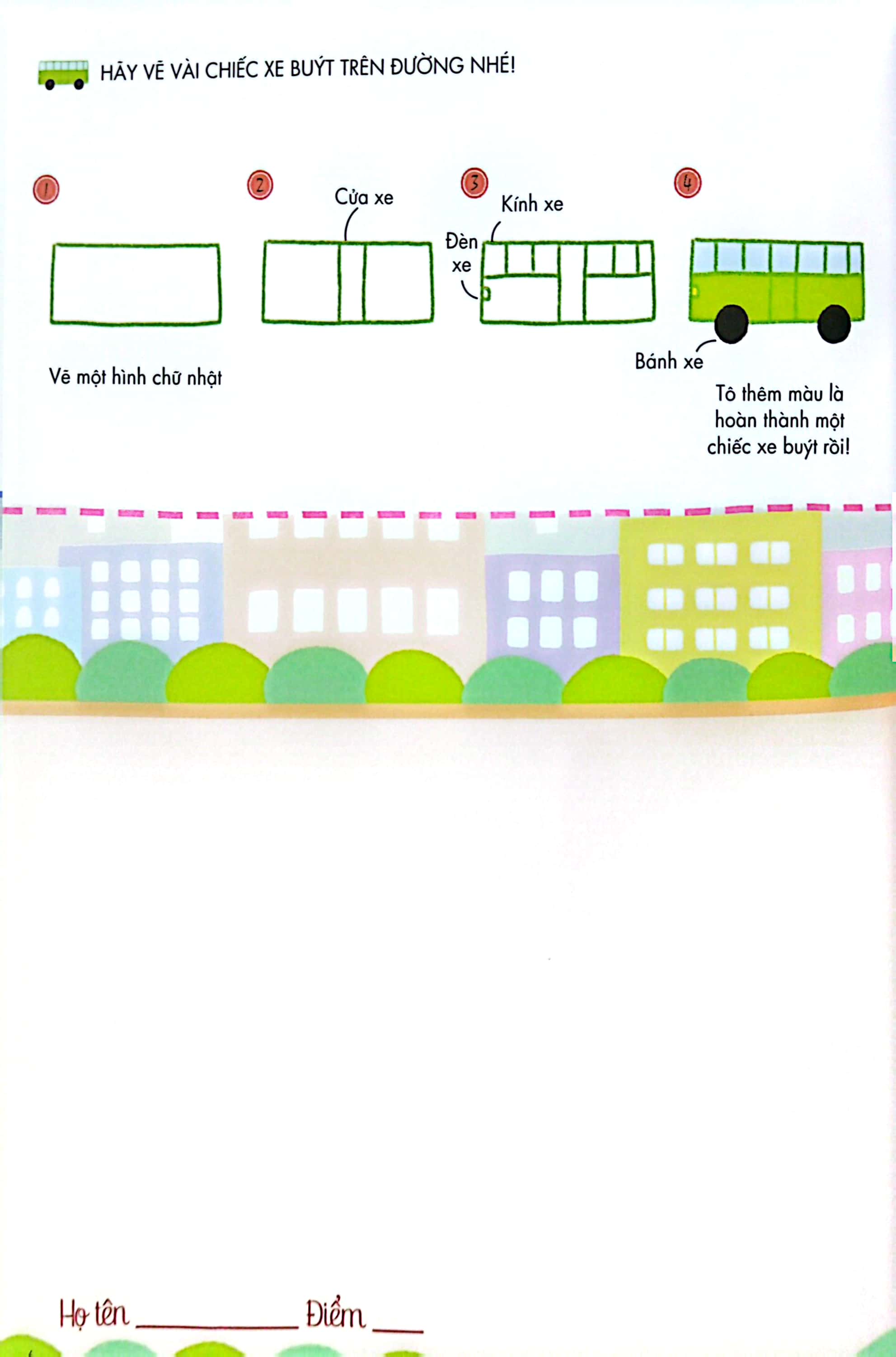 bé tập làm họa sĩ - tập vẽ phương tiện giao thông
