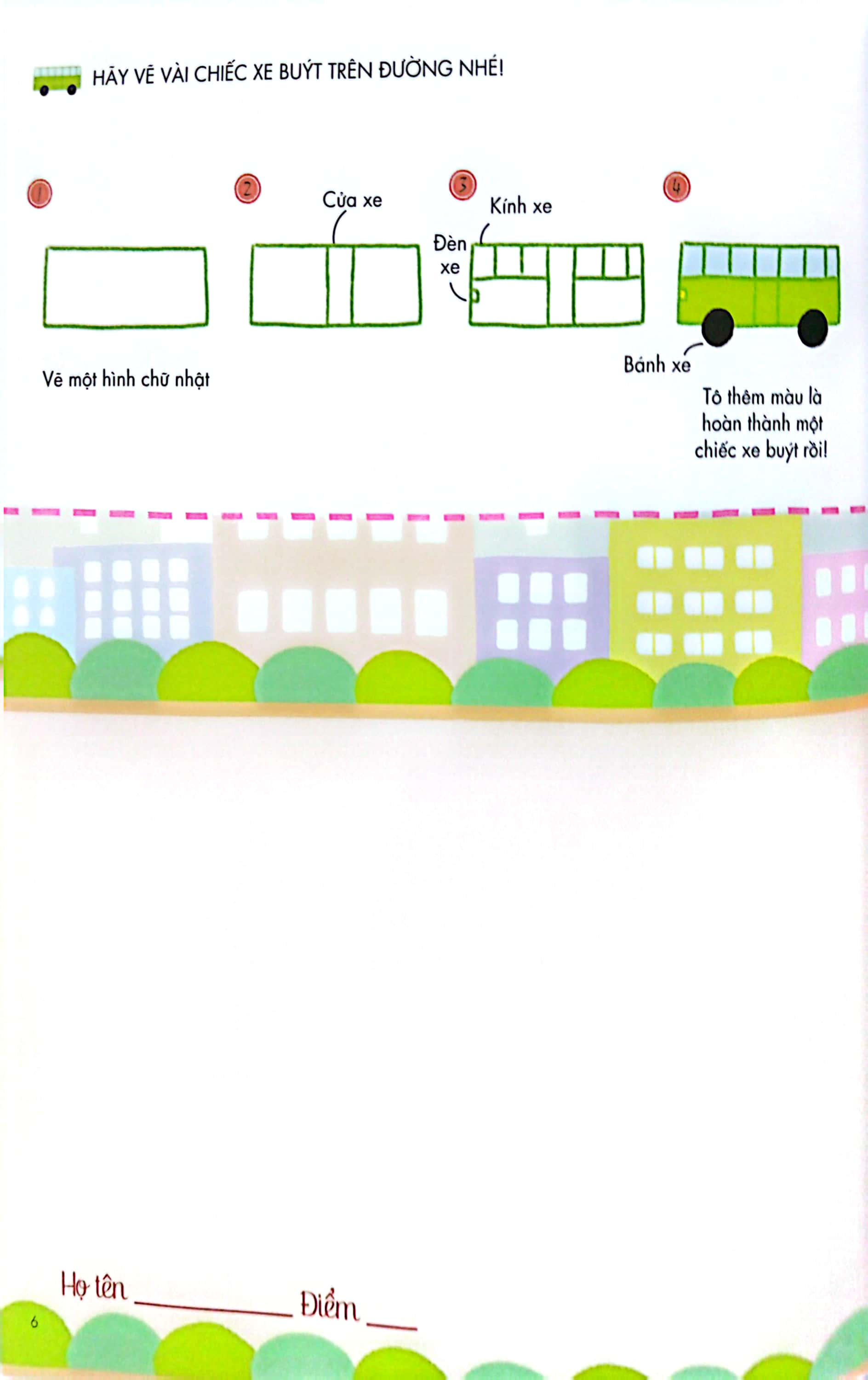 bé tập làm họa sĩ - tập vẽ phương tiện giao thông