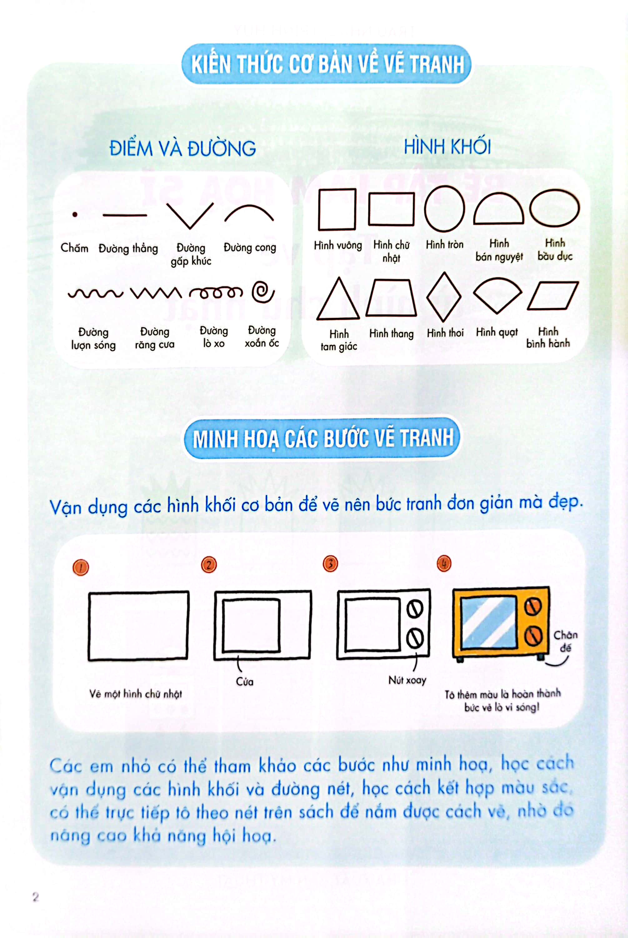bé tập làm họa sĩ - tập vẽ từ hình chữ nhật