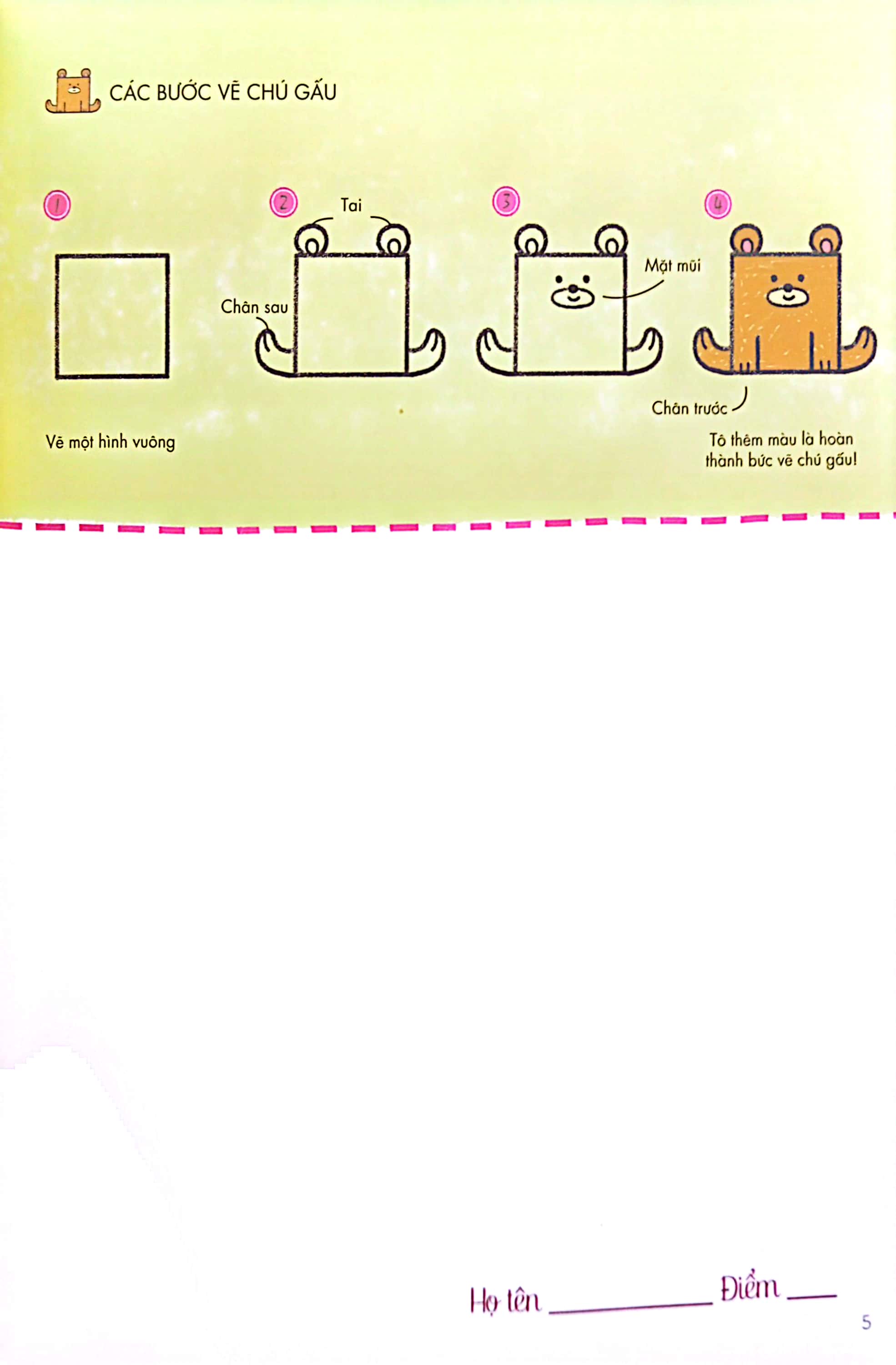 bé tập làm họa sĩ - tập vẽ từ hình chữ nhật