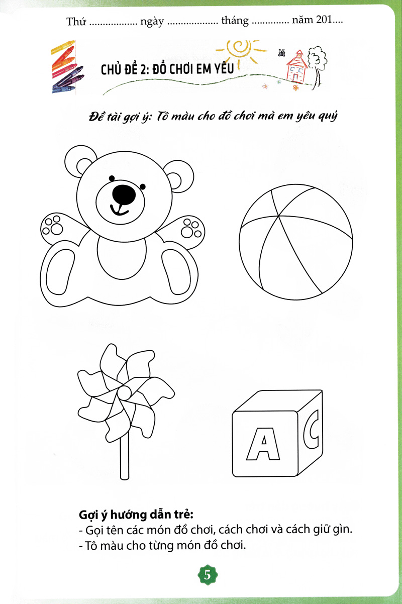 bé tập tạo hình nhà trẻ