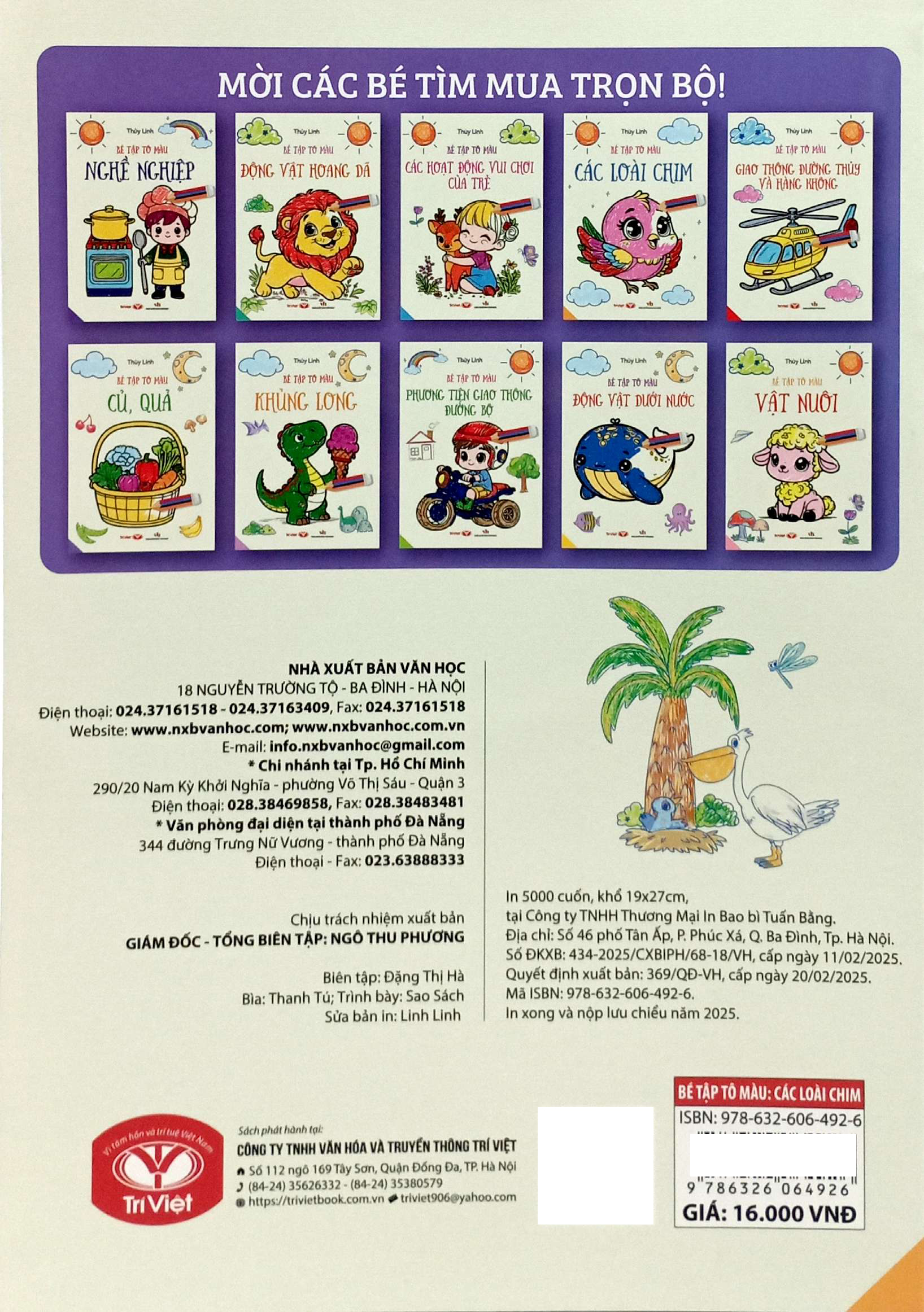 bé tập tô màu - các loài chim