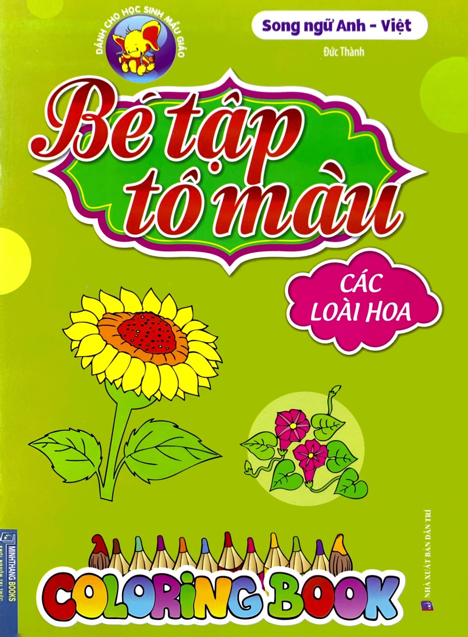 bé tập tô màu - các loài hoa (song ngữ anh - việt)