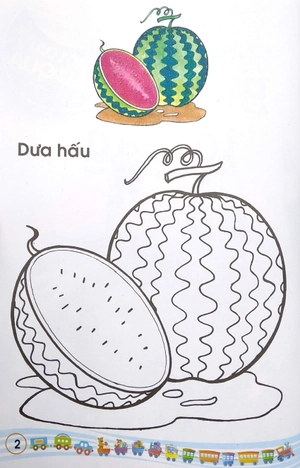 bé tập tô màu - các loại rau quả