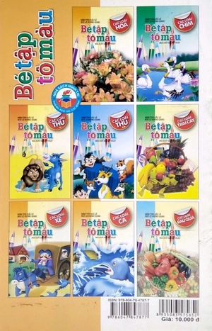 bé tập tô màu - các loại rau quả