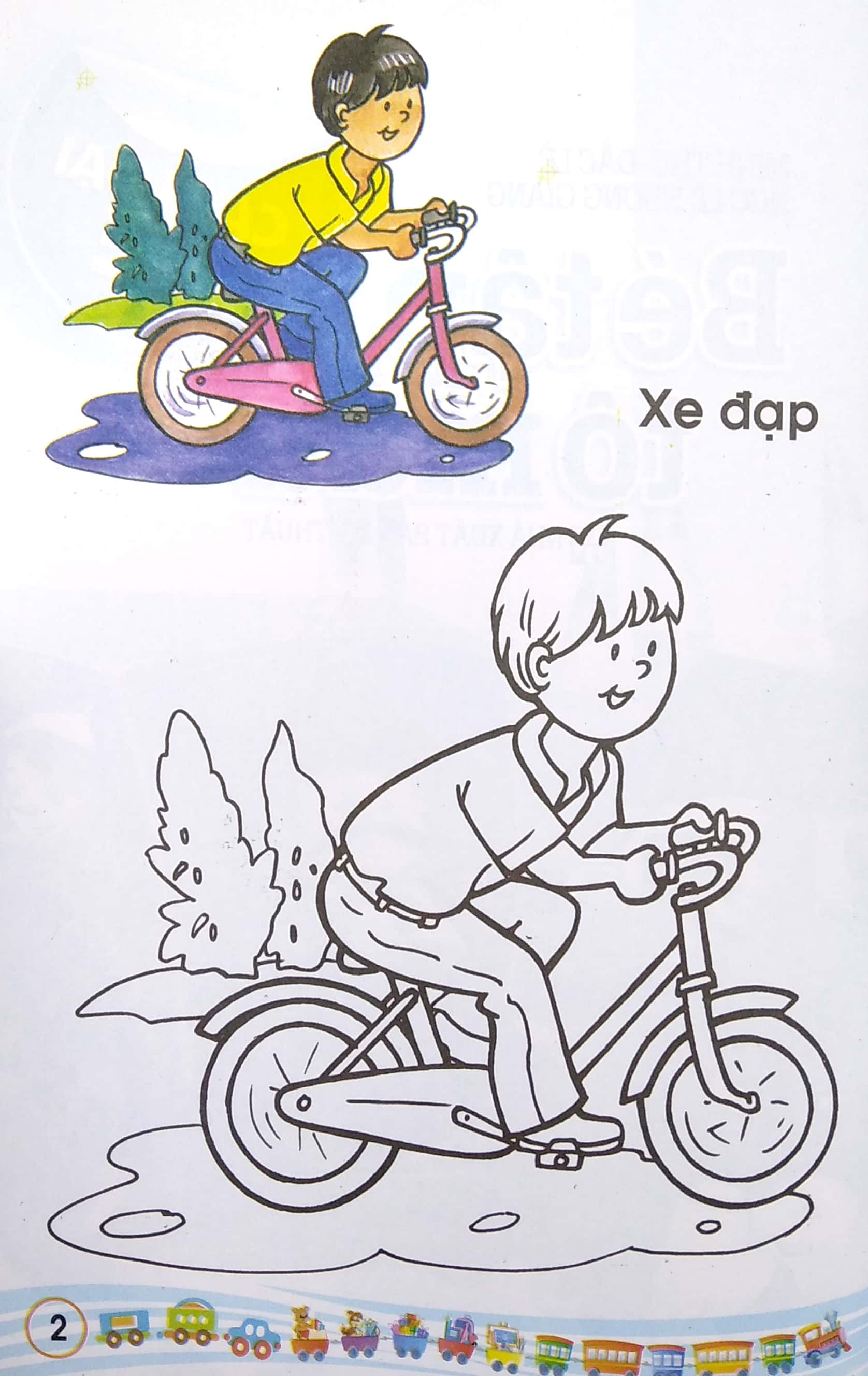 bé tập tô màu - các loại xe