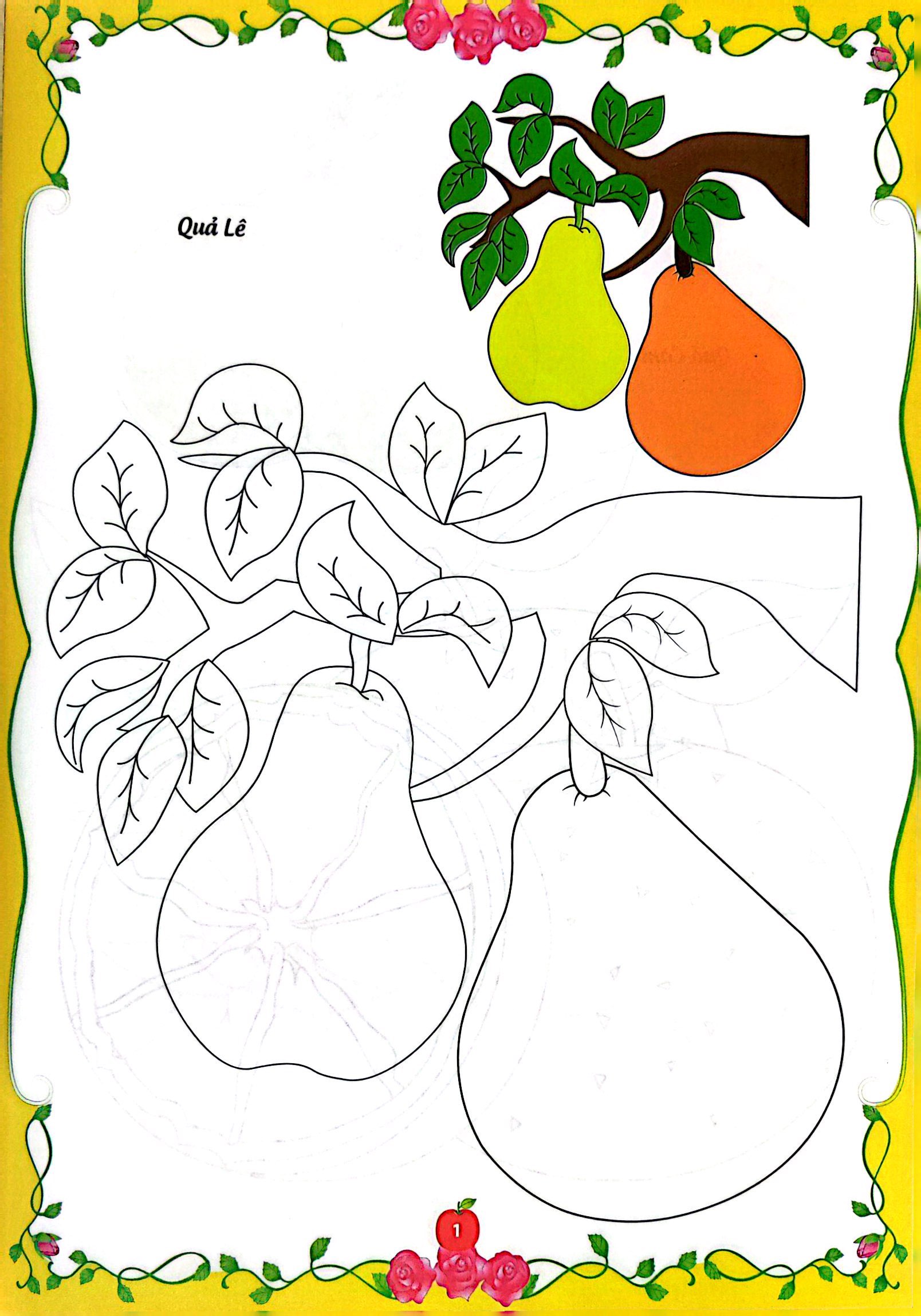 bé tập tô màu - củ, quả (tái bản 2023)