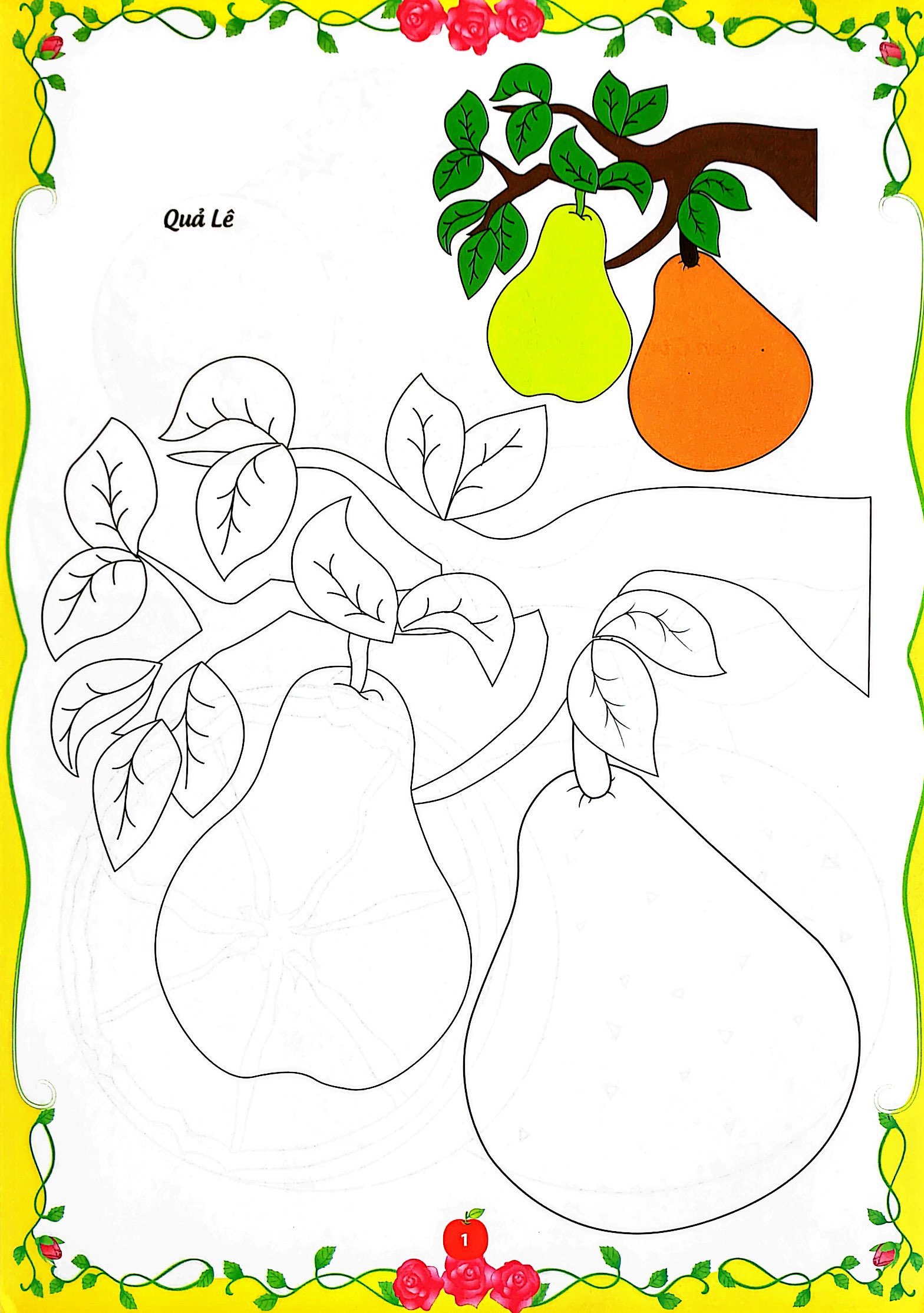 bé tập tô màu - củ, quả (tái bản 2023)