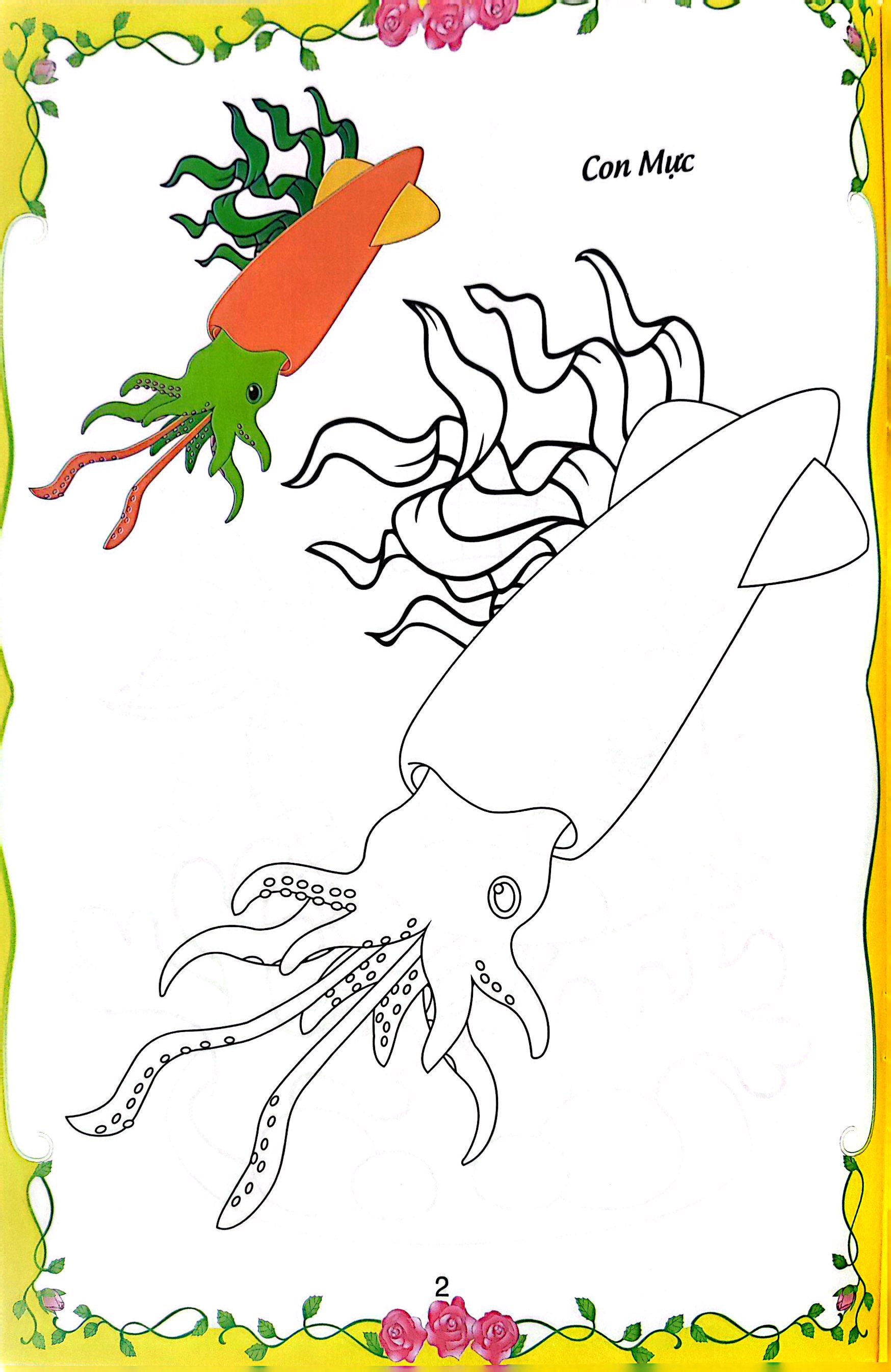 bé tập tô màu - động vật dưới nước (tái bản 2023)