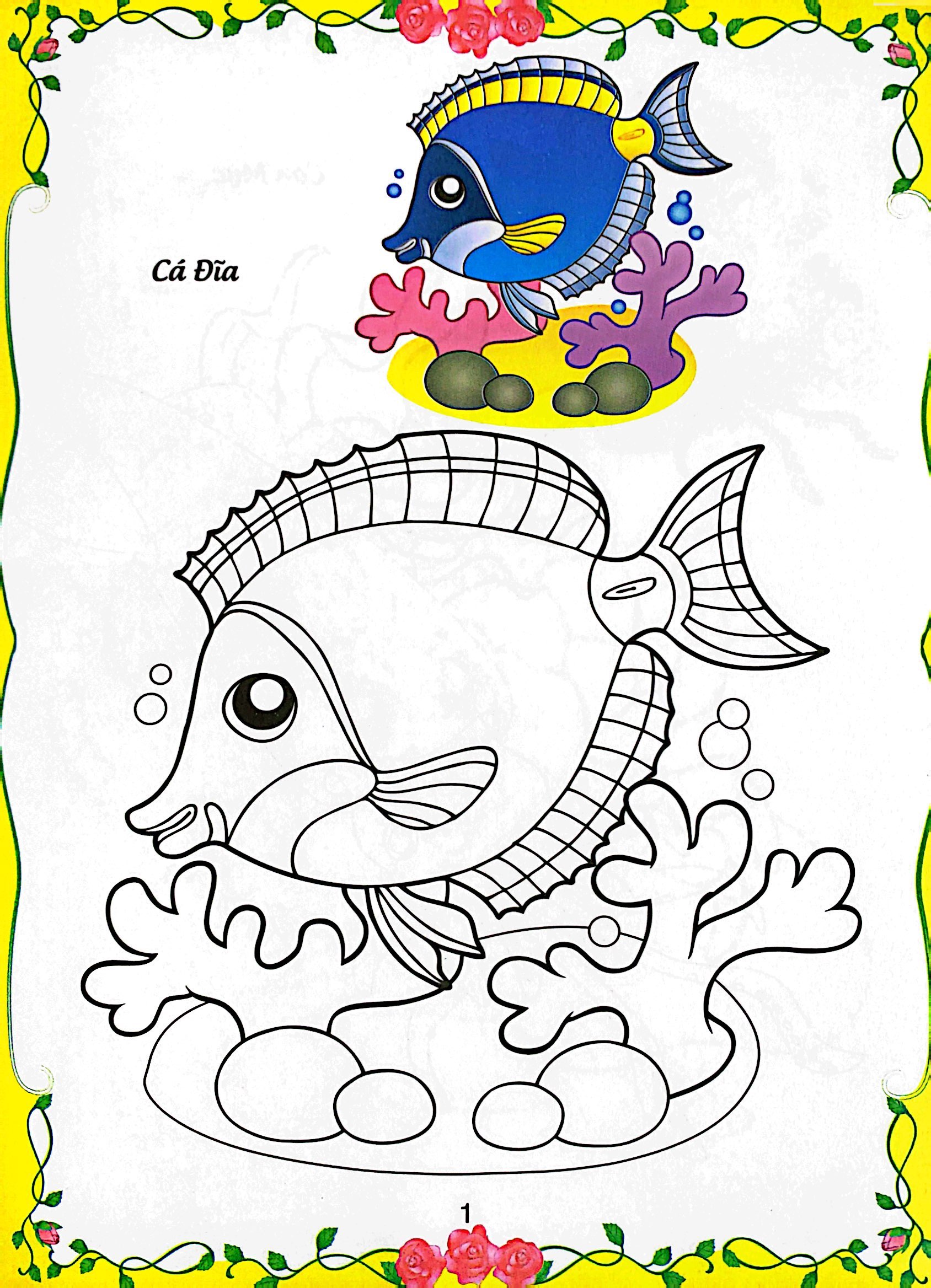 bé tập tô màu - động vật dưới nước (tái bản 2023)