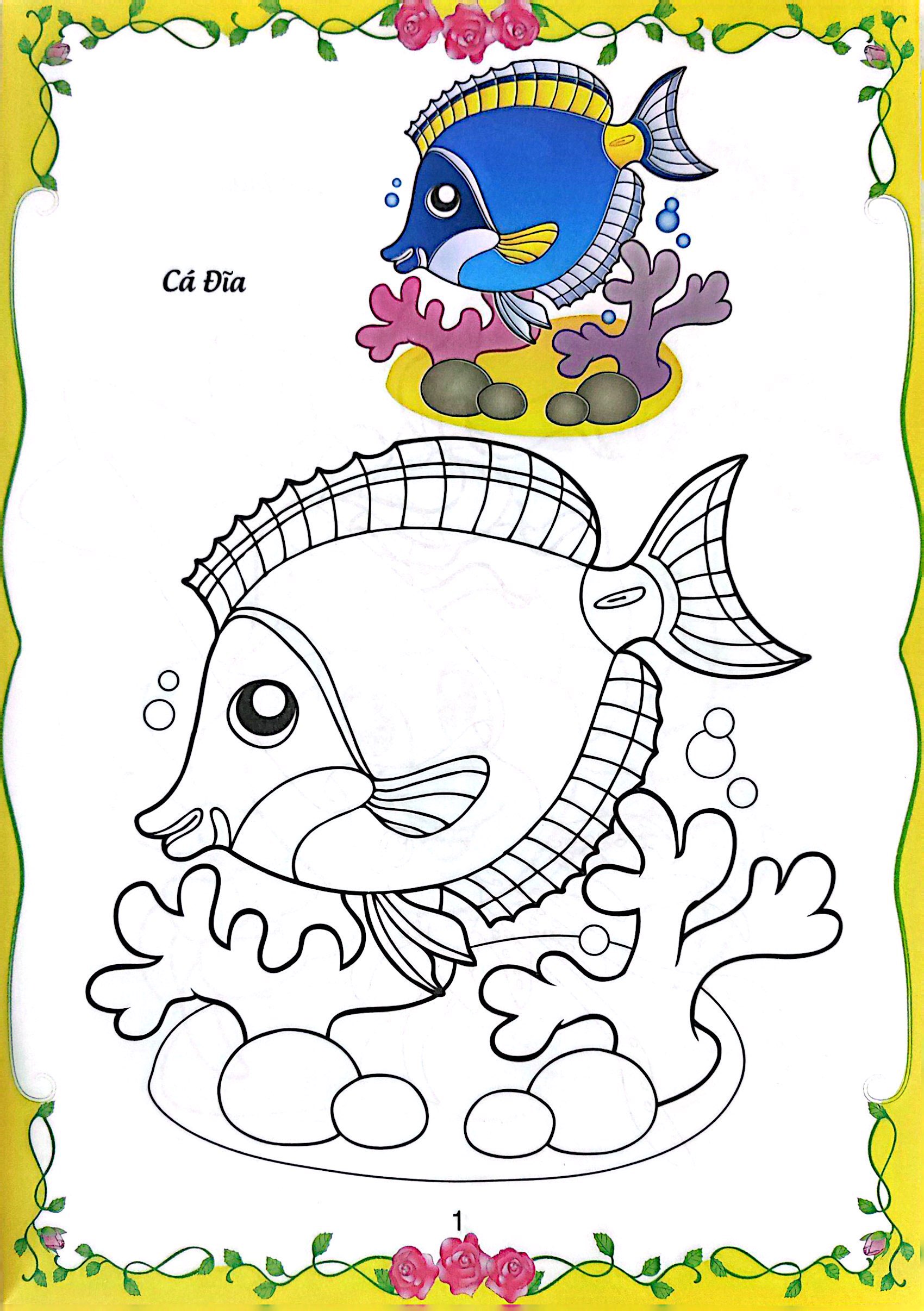 bé tập tô màu - động vật dưới nước (tái bản 2023)