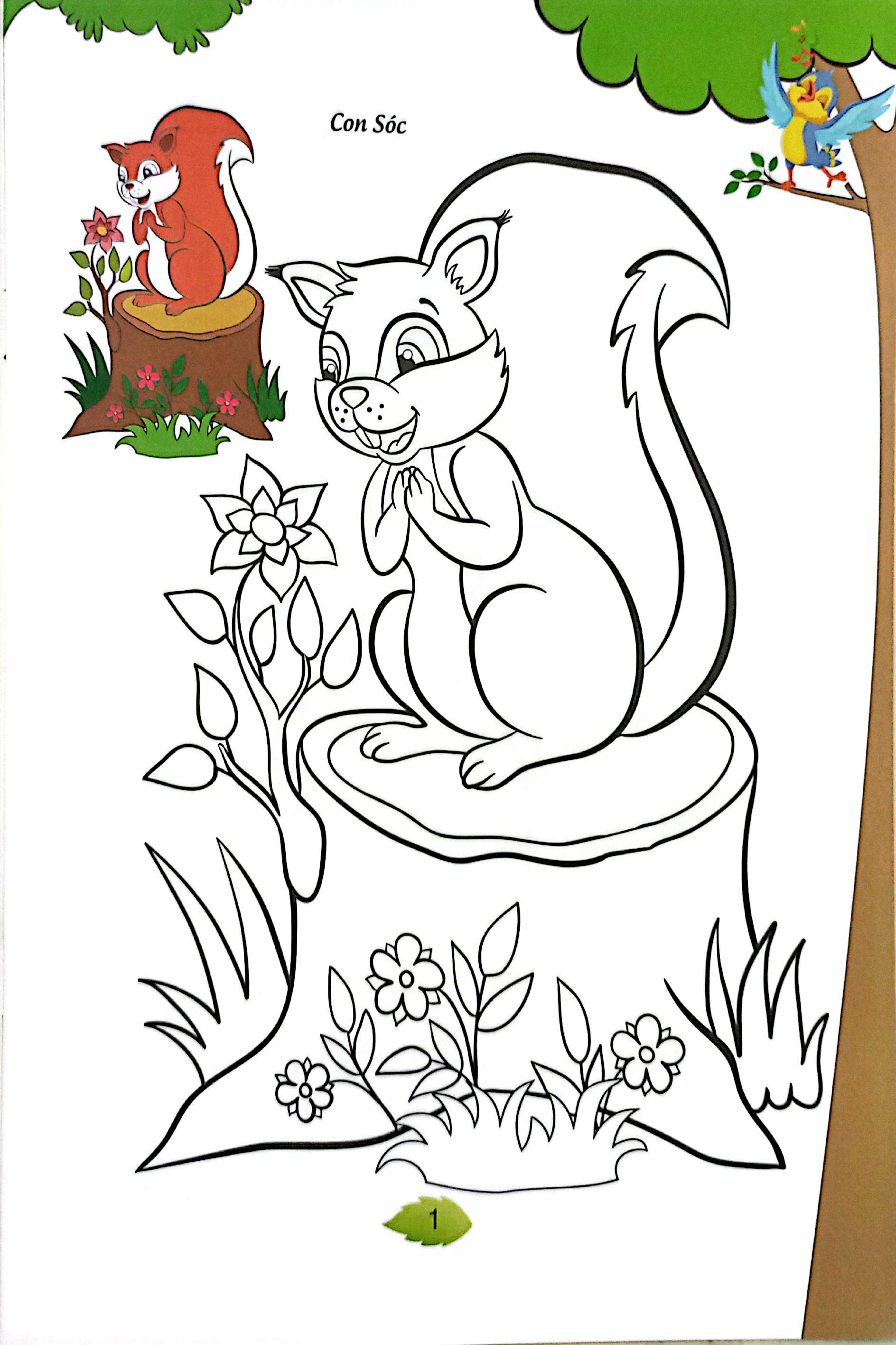 bé tập tô màu - động vật hoang dã