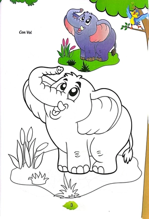 bé tập tô màu - động vật hoang dã (tái bản 2023)