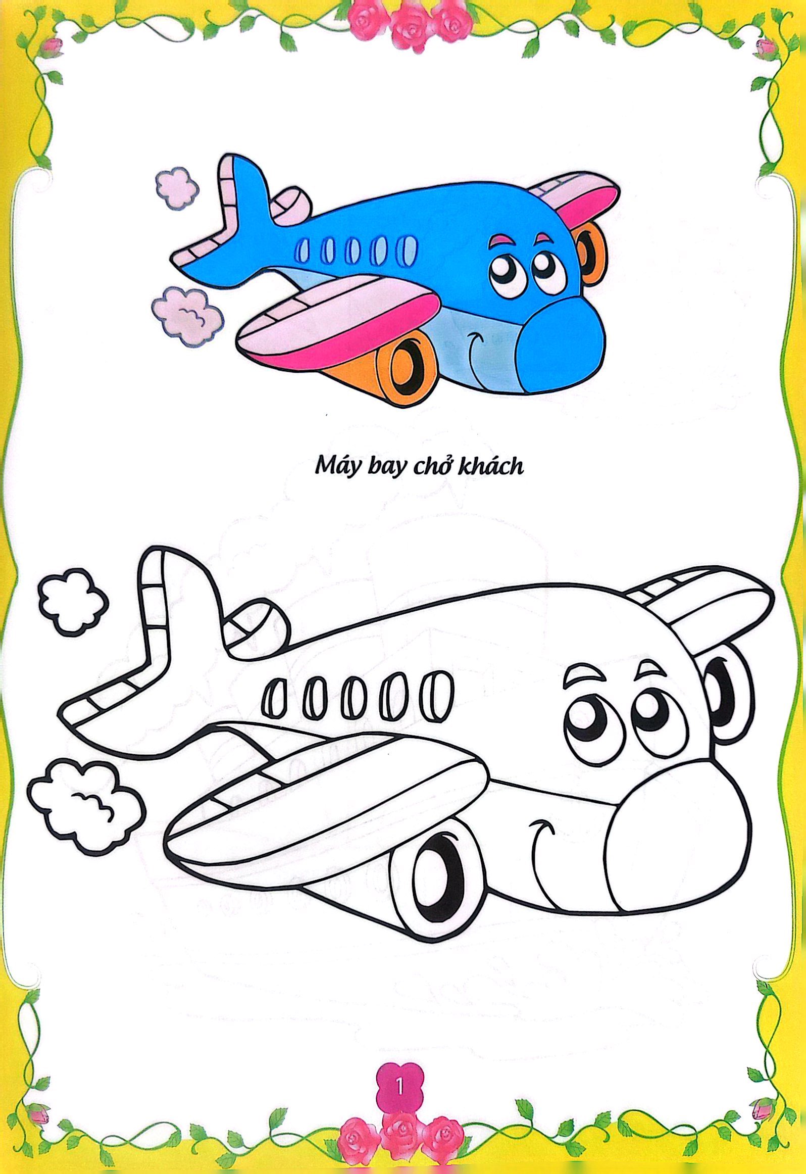 bé tập tô màu - giao thông đường thủy và hàng không (tái bản 2023)