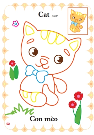 bé tập tô màu mẫu giáo - động vật đáng yêu - song ngữ anh-việt - tập 1