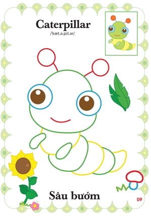 bé tập tô màu mẫu giáo - động vật đáng yêu - song ngữ anh-việt - tập 2